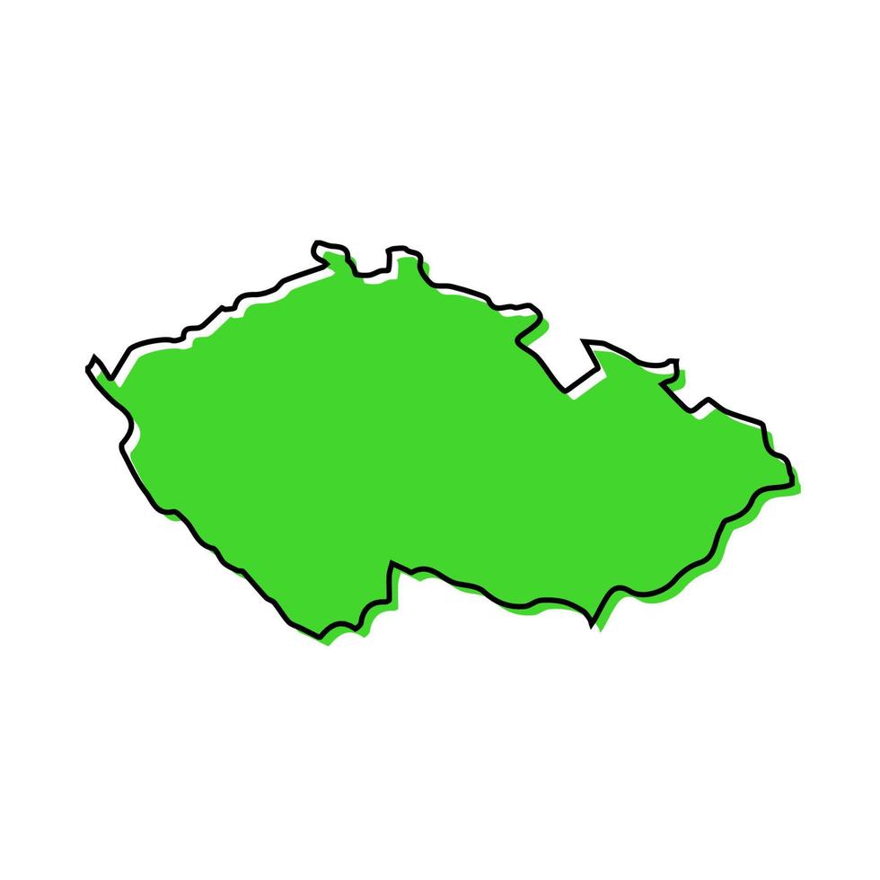 simples esboço mapa do tcheco república. estilizado linha Projeto vetor