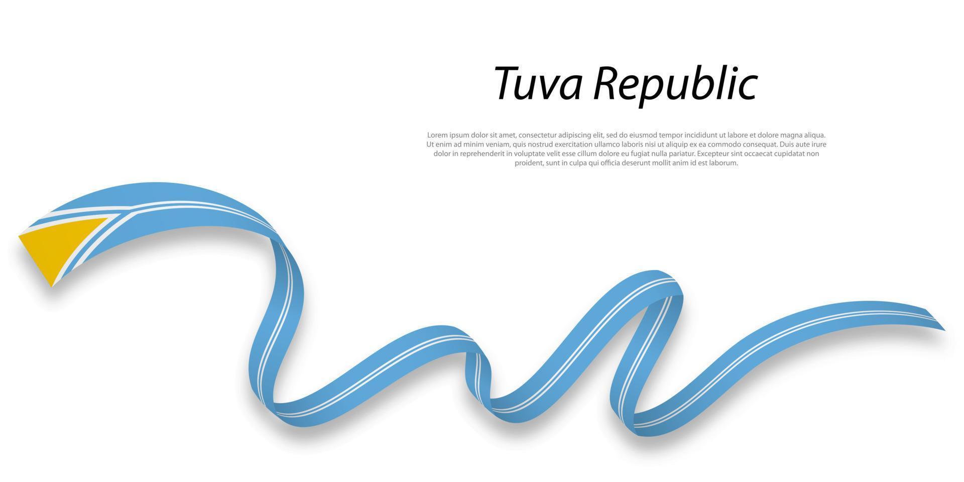 acenando fita ou listra com bandeira do tuva república vetor