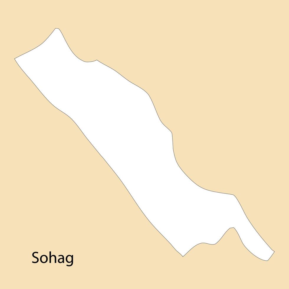 Alto qualidade mapa do sohag é uma região do Egito vetor
