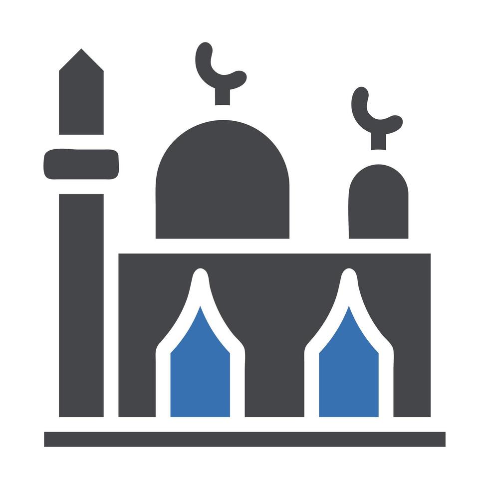 mesquita ícone sólido cinzento azul estilo Ramadã ilustração vetor elemento e símbolo perfeito.