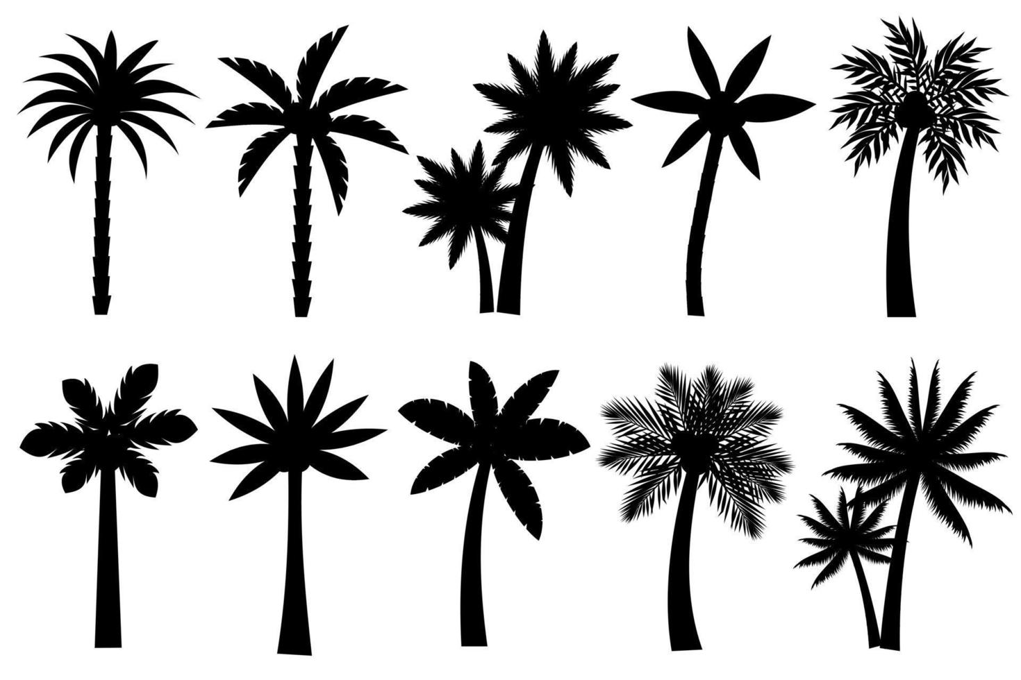 coleção do Preto coco ou Palma árvores ícone. pode estar usava para ilustrar qualquer natureza ou saudável estilo de vida tema. vetor