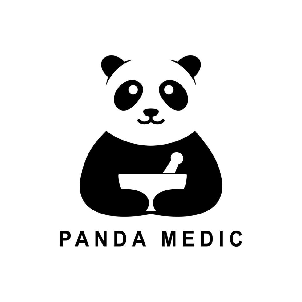 panda médico vetor logotipo