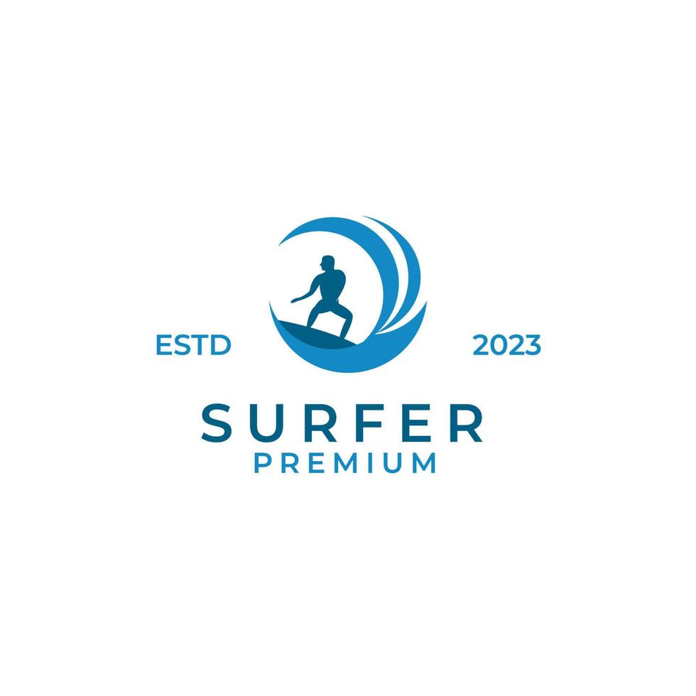 vetor homem surfar logotipo Projeto conceito ilustração idéia