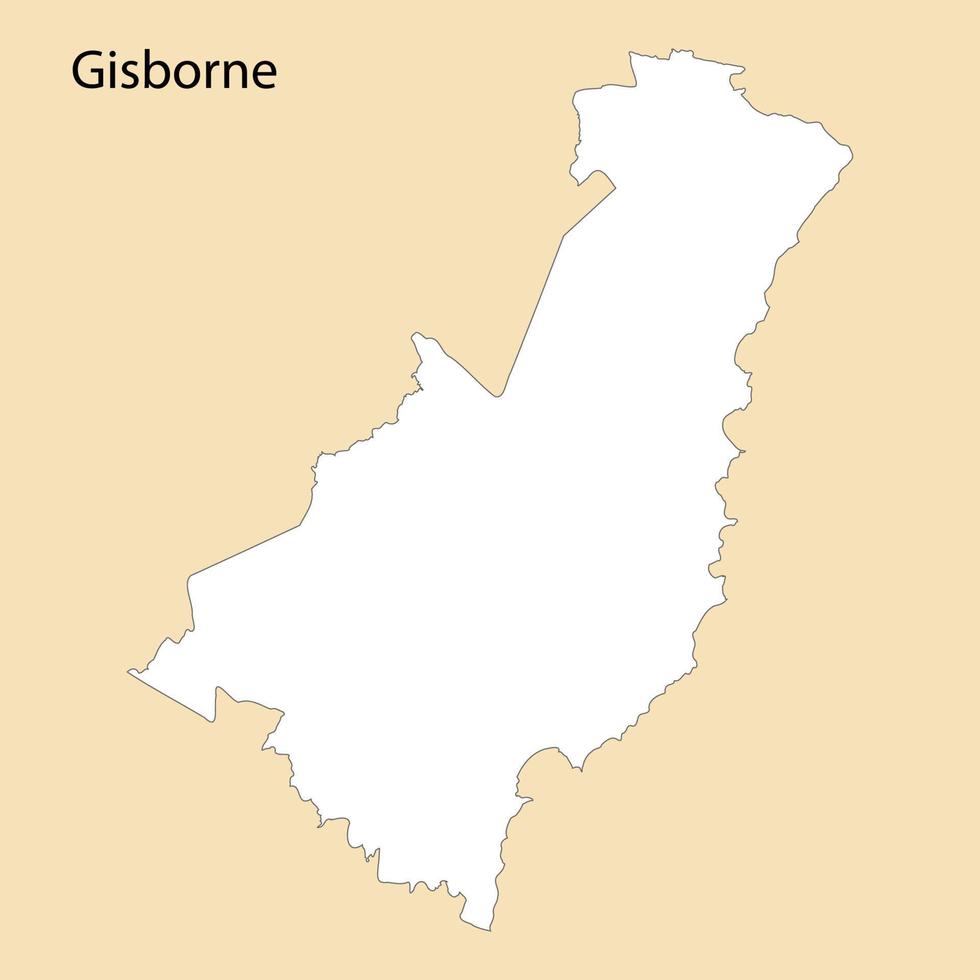 Alto qualidade mapa do gisborne é uma região do Novo zelândia vetor