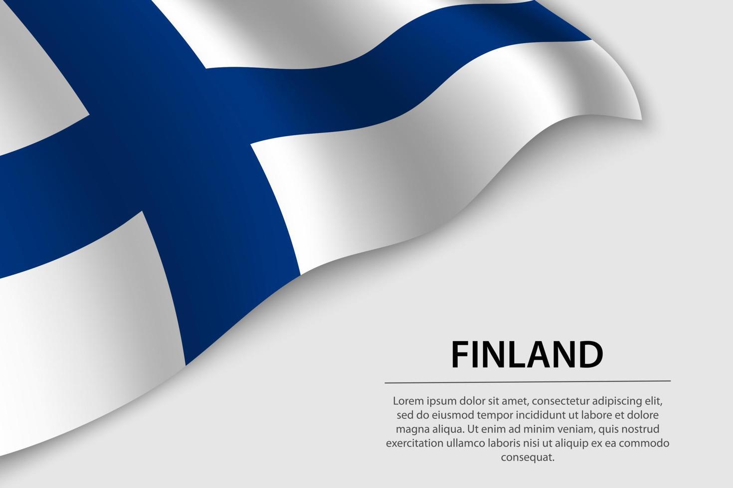 onda bandeira do Finlândia em branco fundo. bandeira ou fita vecto vetor