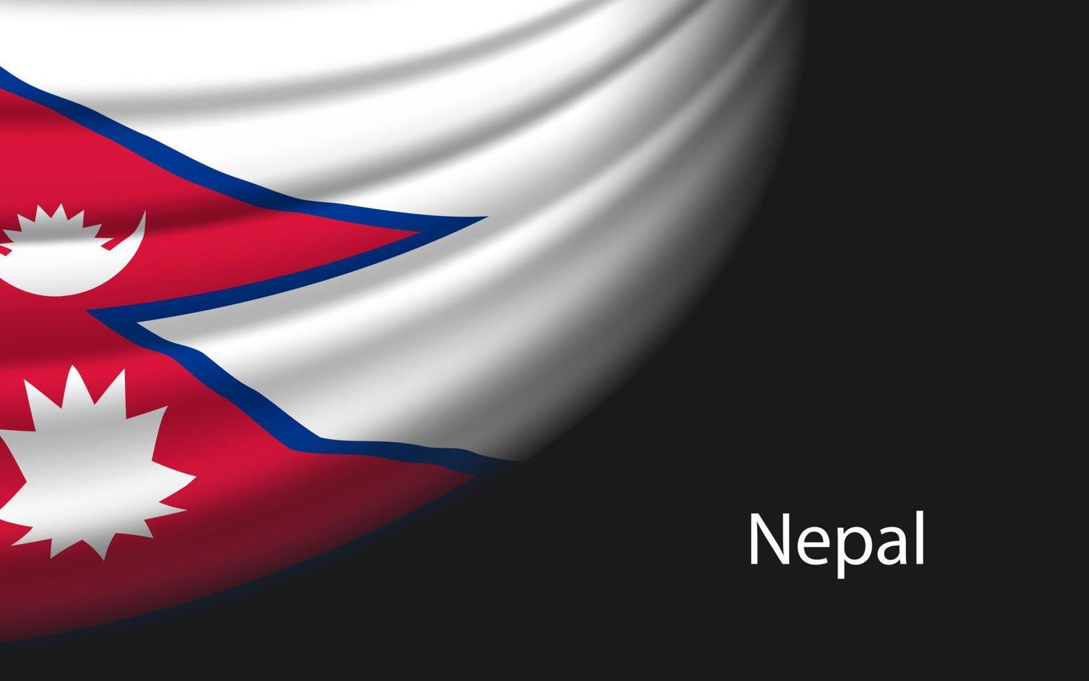 onda bandeira do Nepal em Sombrio fundo. vetor