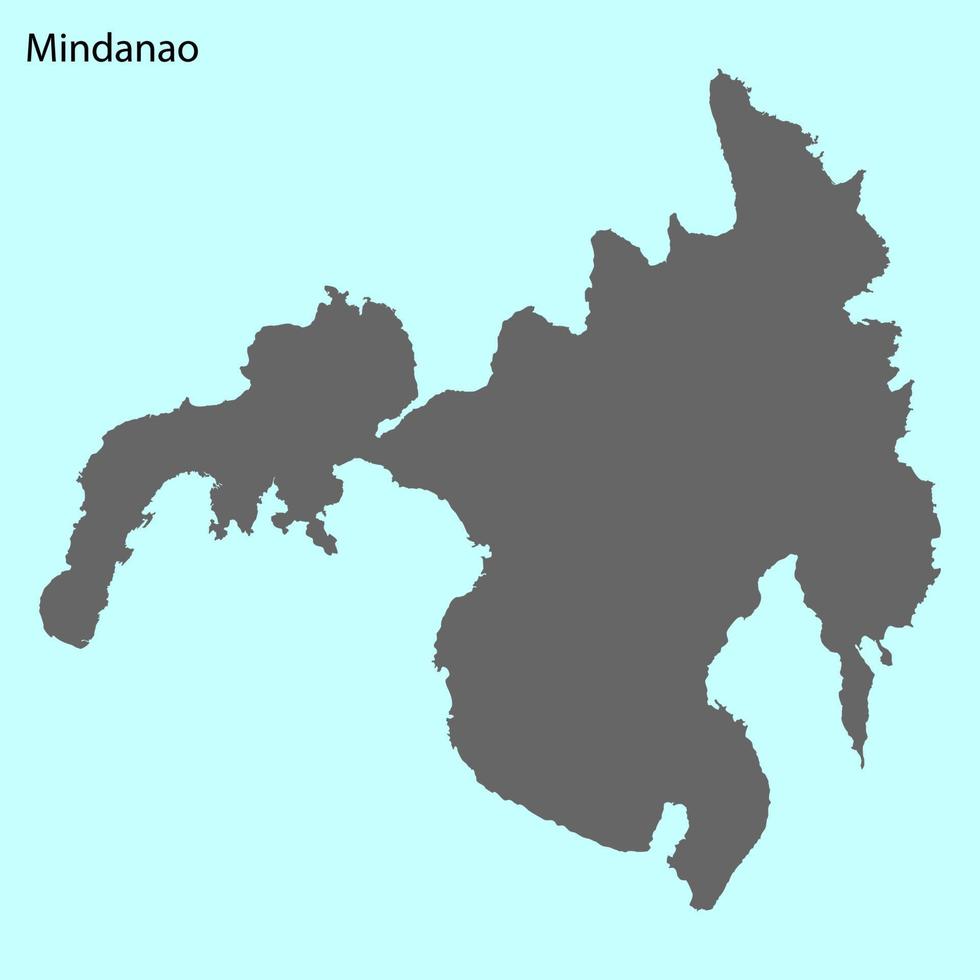 Alto qualidade mapa do ilha Mindanao vetor