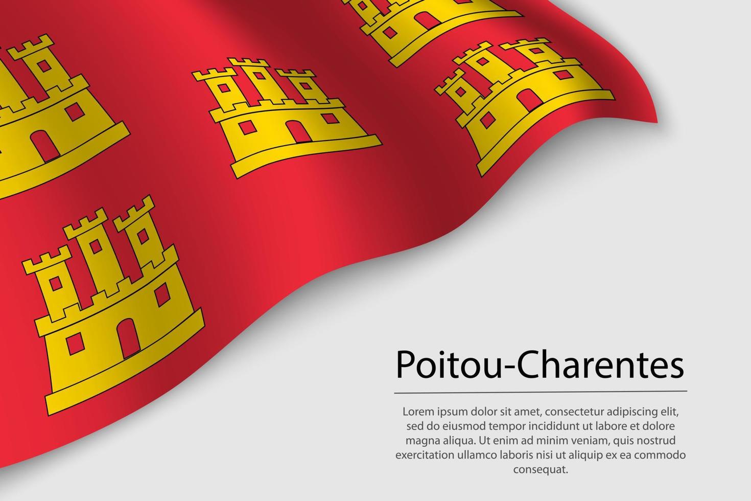 onda bandeira do poitou-charentes é uma região do França. bandeira ou r vetor