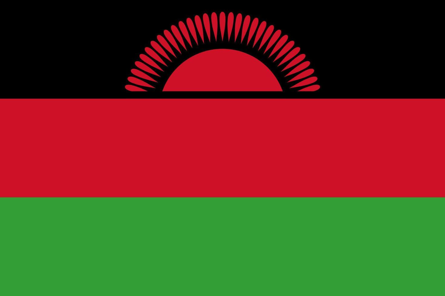 malawi simples bandeira corrigir tamanho, proporção, cores. vetor