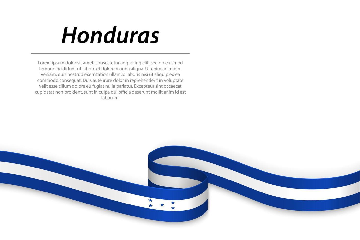 acenando a fita ou banner com bandeira de honduras vetor