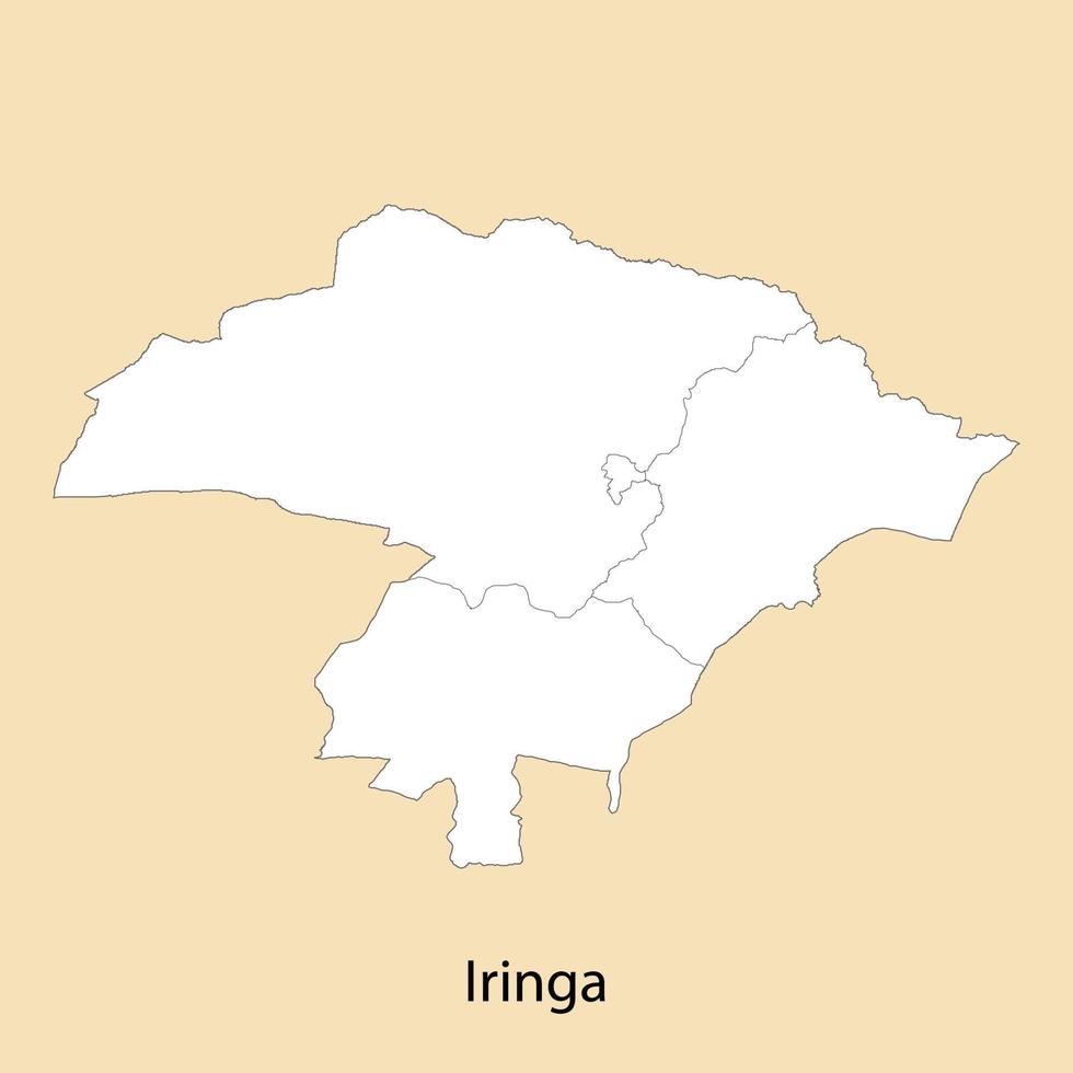 Alto qualidade mapa do iringa é uma região do Tanzânia vetor