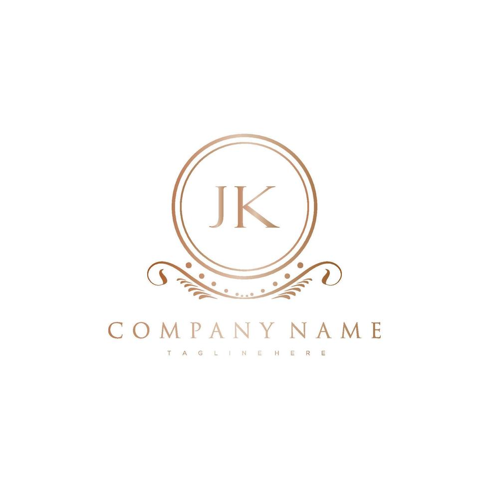 jk carta inicial com real luxo logotipo modelo vetor