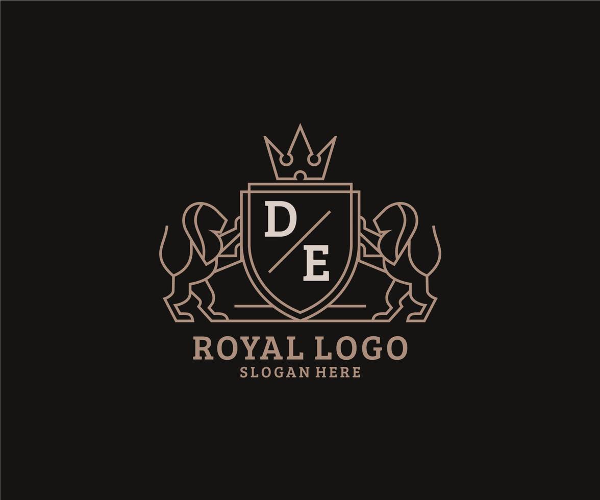 inicial de letra leão modelo de logotipo de luxo real em arte vetorial para restaurante, realeza, boutique, café, hotel, heráldica, joias, moda e outras ilustrações vetoriais. vetor