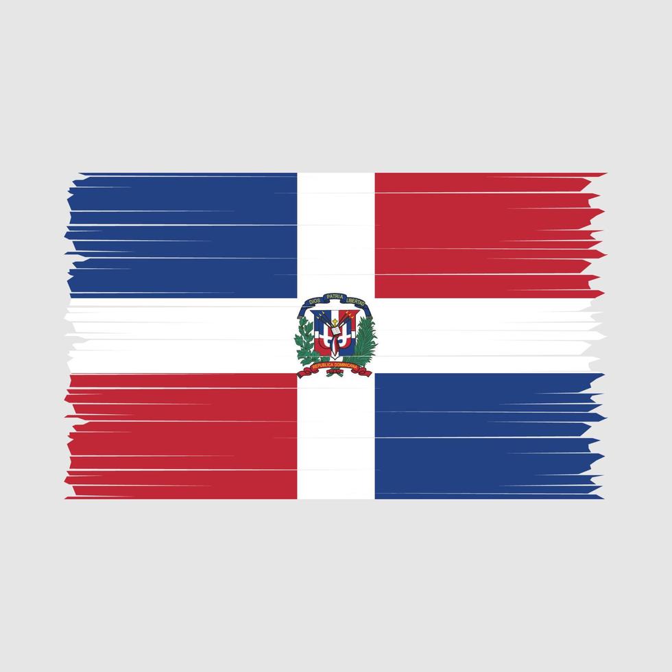 vetor de escova de bandeira da república dominicana