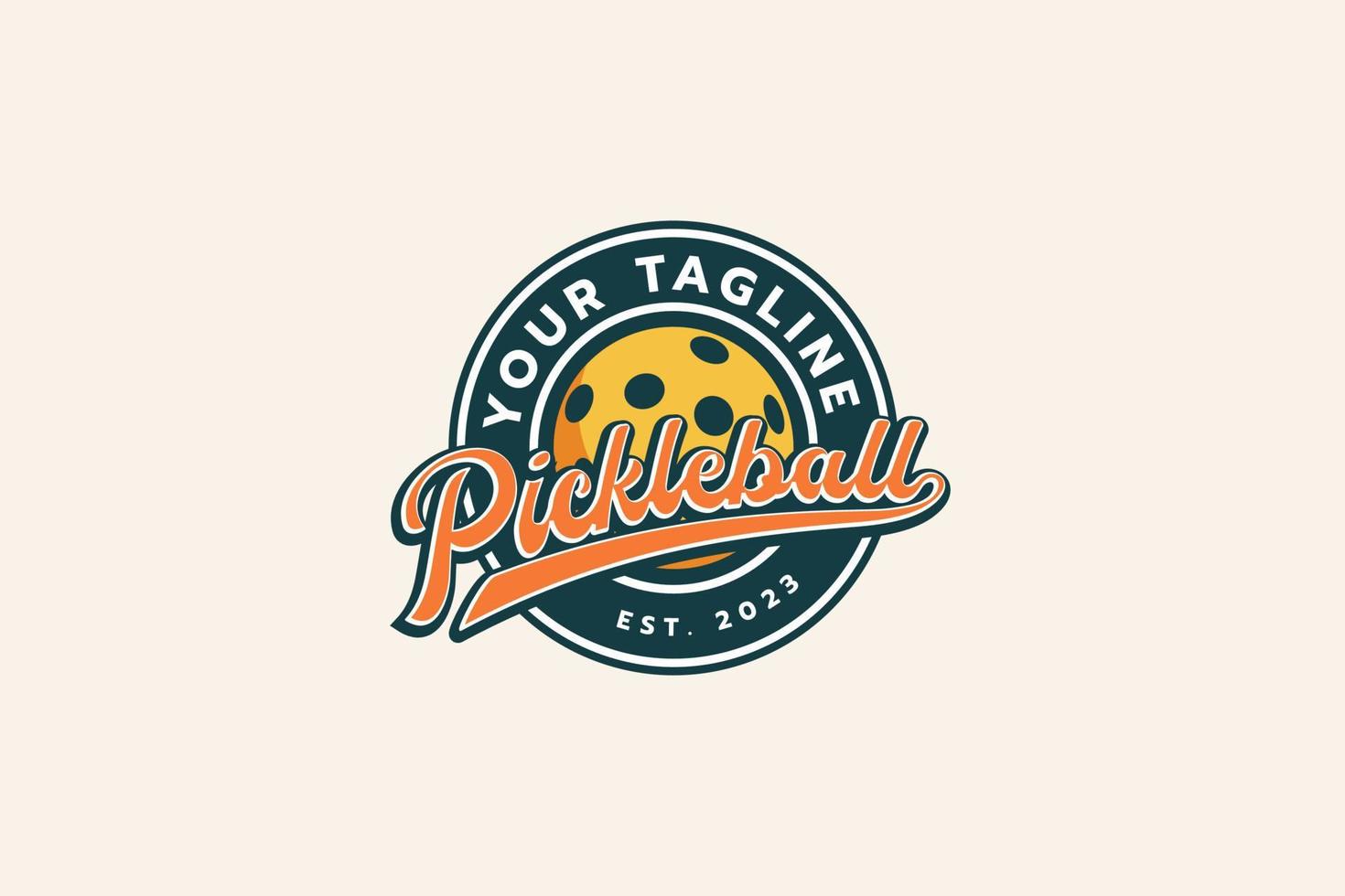 pickleball logotipo dentro vintage estilo para vestuário negócios, clube, equipe, etc. vetor