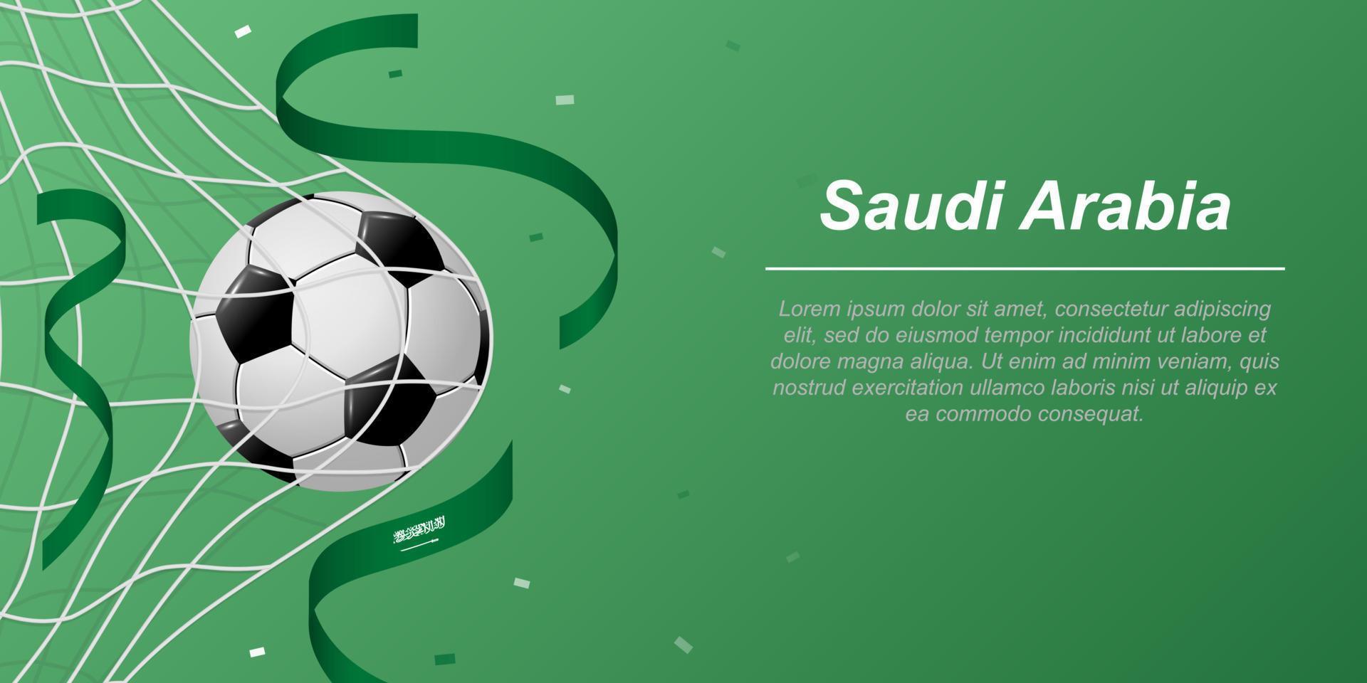 futebol fundo com vôo fitas dentro cores do a bandeira do saudita arábia vetor