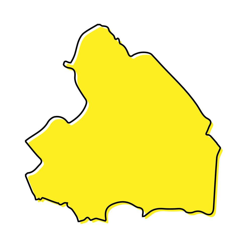simples esboço mapa do drenthe é uma província do Países Baixos vetor