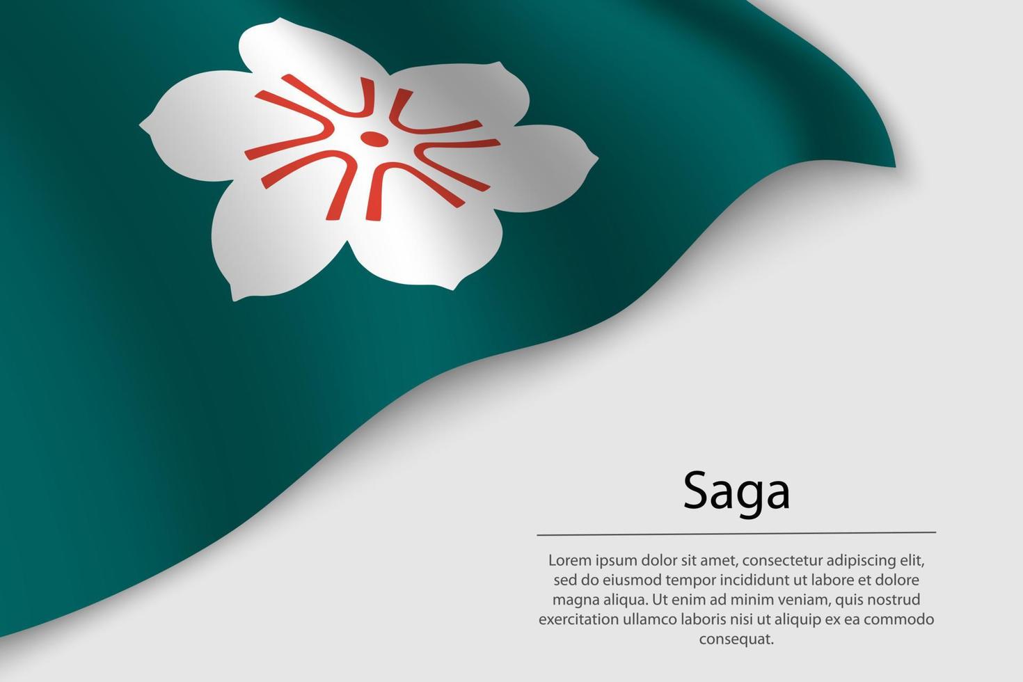 onda bandeira do saga é uma região do Japão vetor