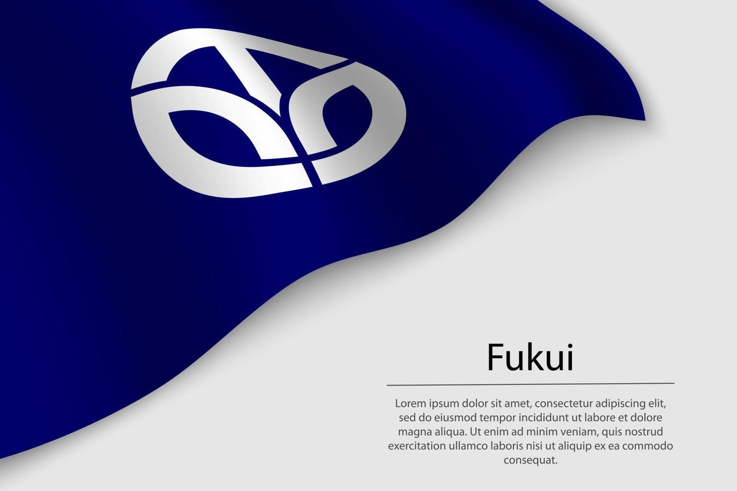 onda bandeira do fukui é uma região do Japão vetor