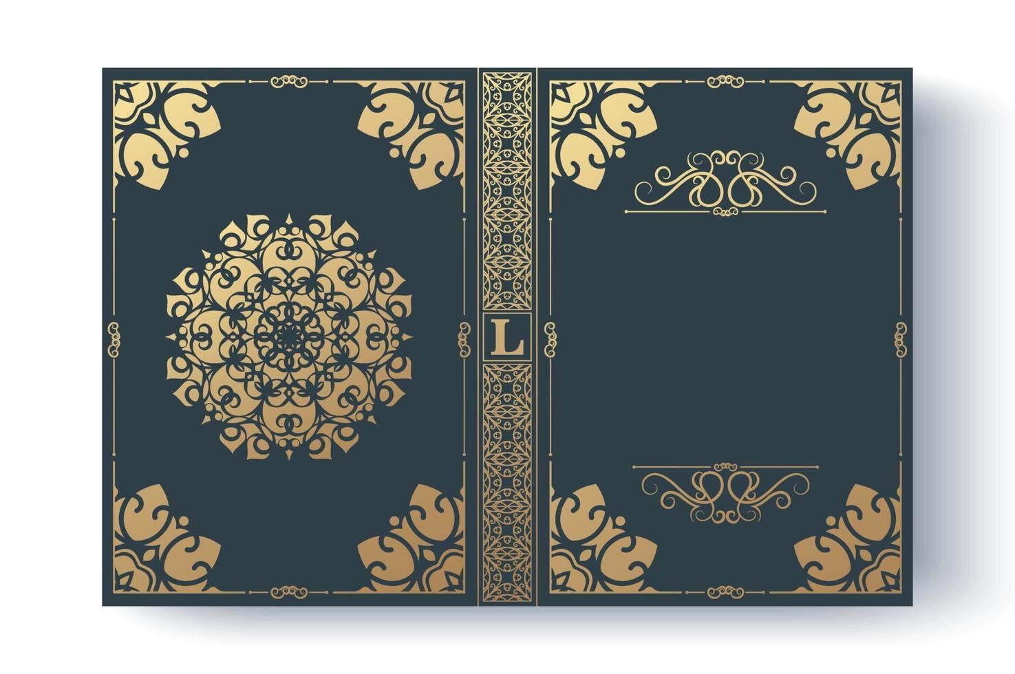 design de capa de livro ornamental de luxo vetor