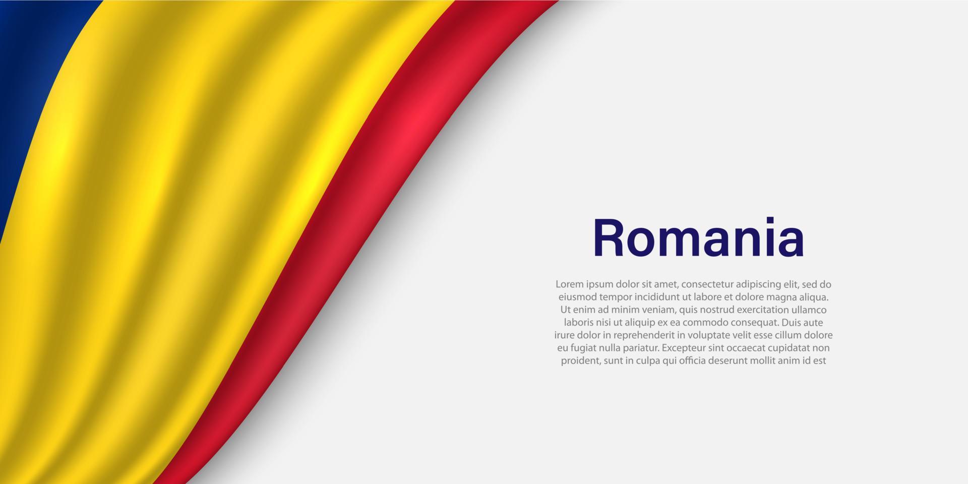 onda bandeira do romênia em branco fundo. vetor
