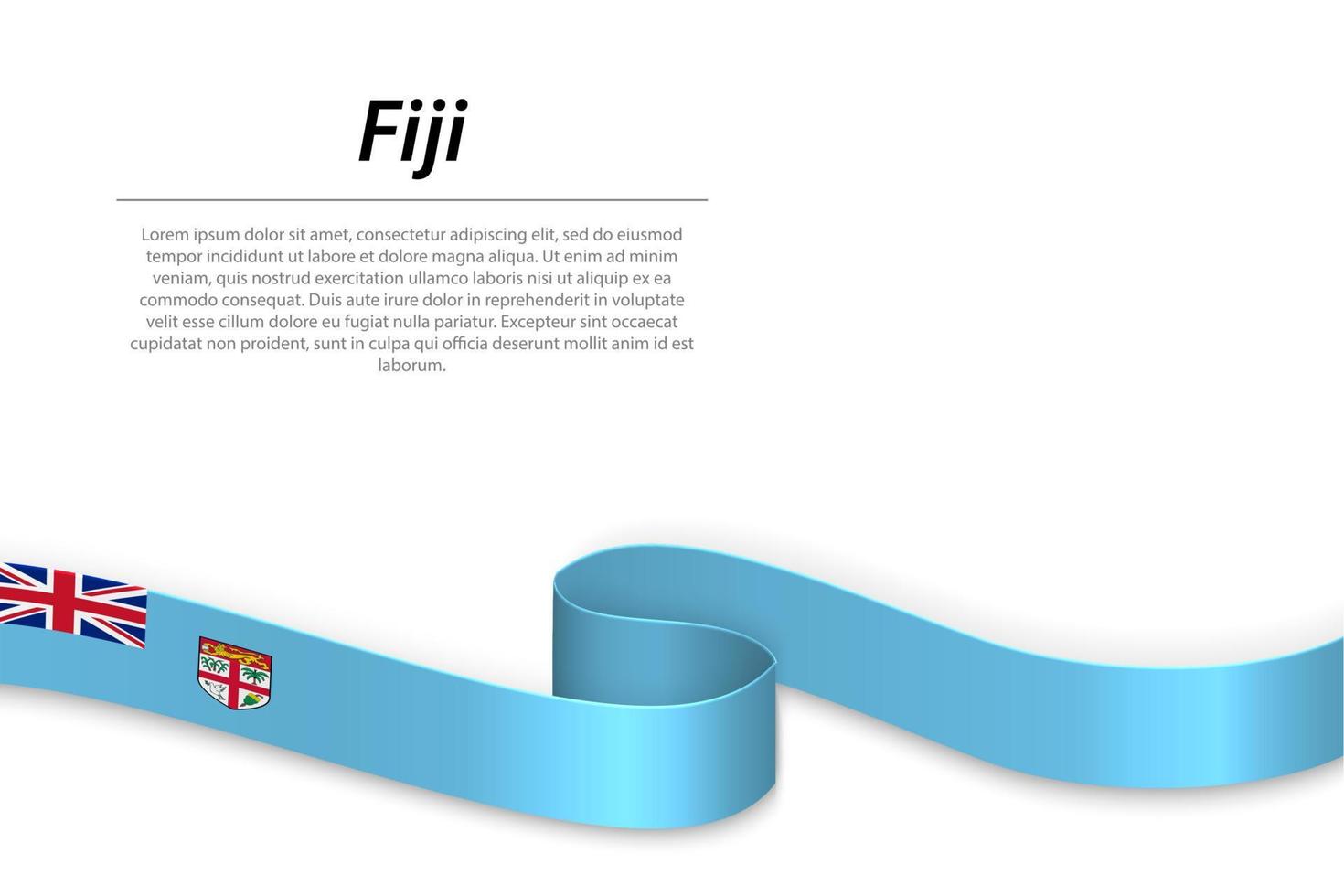 acenando a fita ou banner com bandeira de fiji vetor