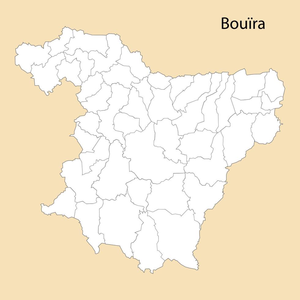 Alto qualidade mapa do bouira é uma província do Argélia vetor