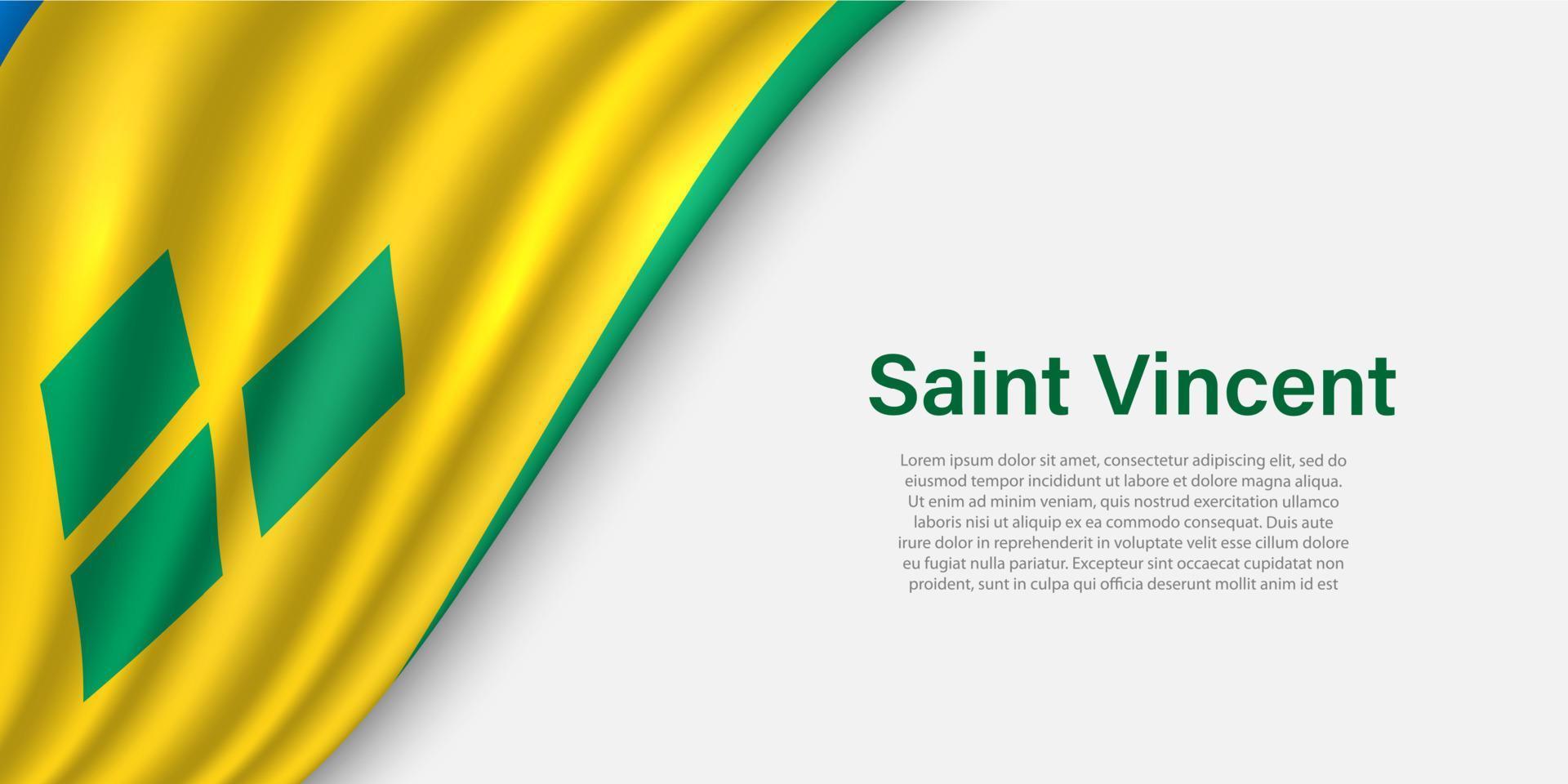 onda bandeira do santo Vincent em branco fundo. vetor