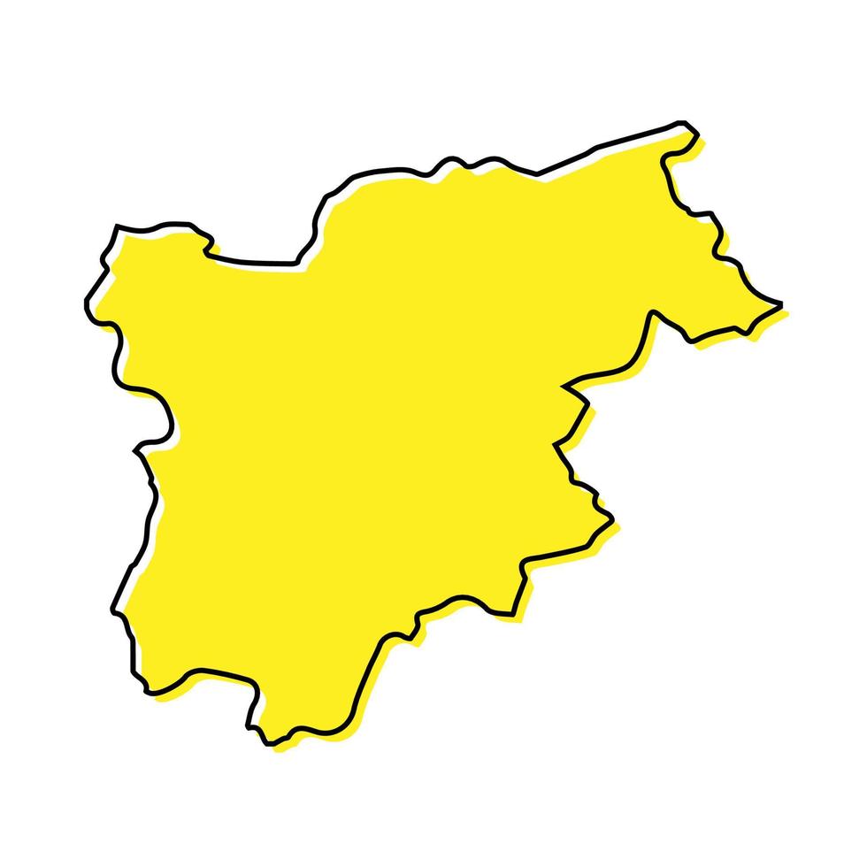 simples esboço mapa do trentino-sul tirol é uma região do Itália vetor