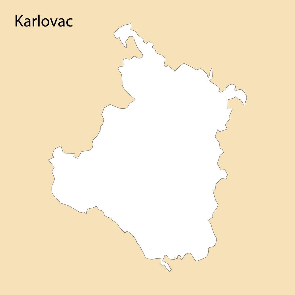 Alto qualidade mapa do karlovac é uma região do Croácia vetor