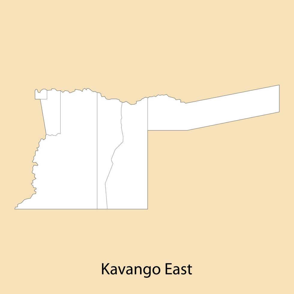 Alto qualidade mapa do kavango leste é uma região do Namíbia vetor