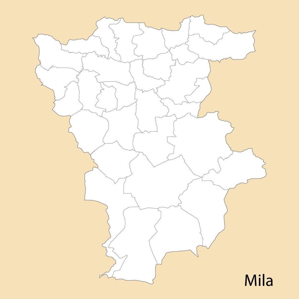 Alto qualidade mapa do mila é uma província do Argélia vetor