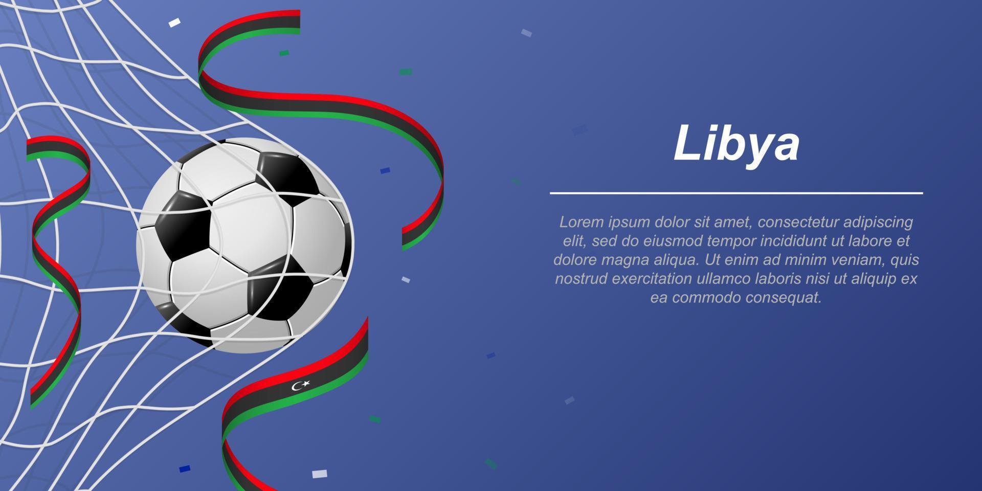 futebol fundo com vôo fitas dentro cores do a bandeira do Líbia vetor