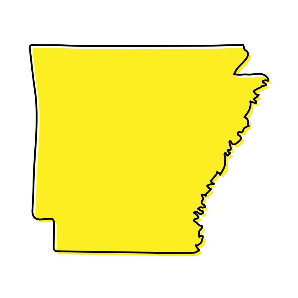 simples esboço mapa do Arkansas é uma Estado do Unidos estados. estilo vetor