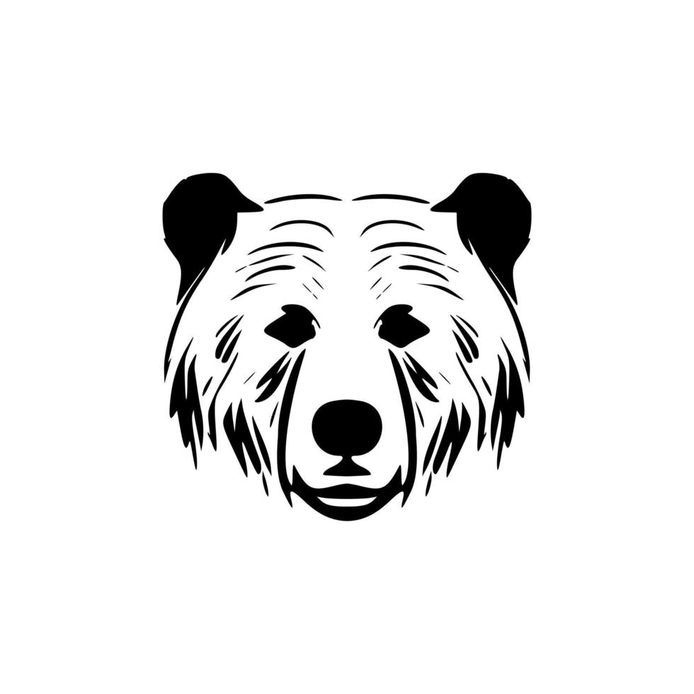 vetor logotipo do uma Preto e branco Urso