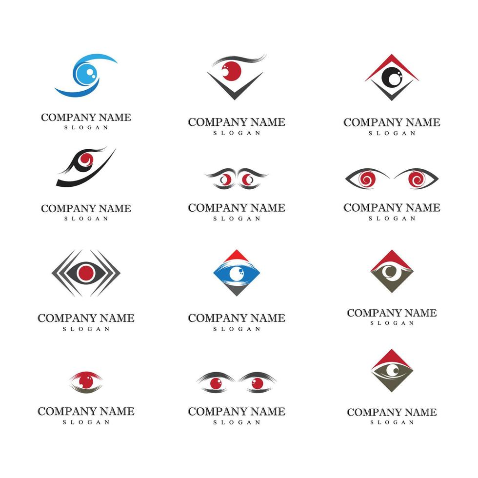 identidade visual corporativa design de logotipo de vetor de cuidados com os olhos