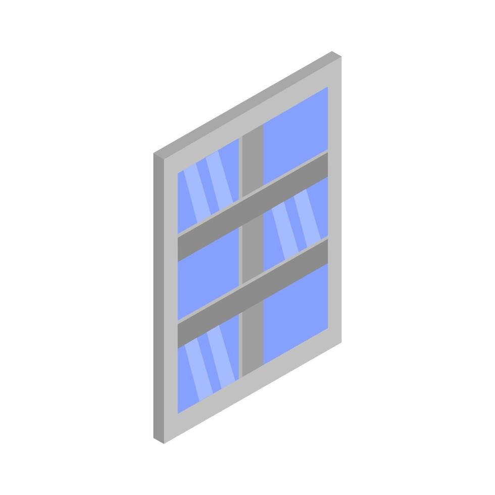 janela isométrica em fundo branco vetor