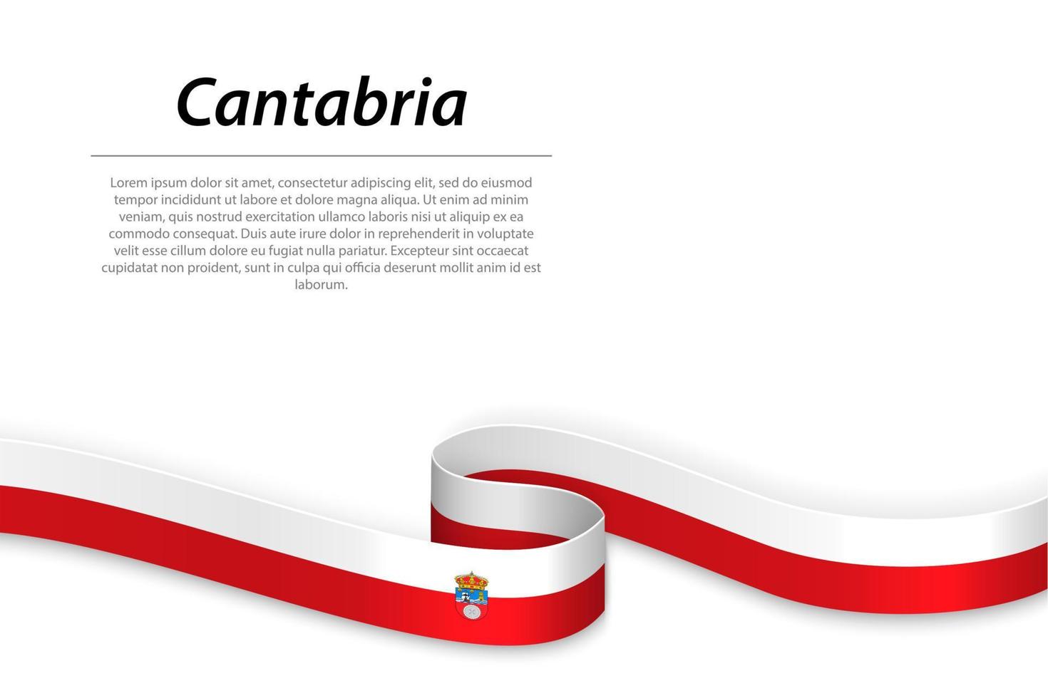 acenando fita ou bandeira com bandeira do cantabria vetor