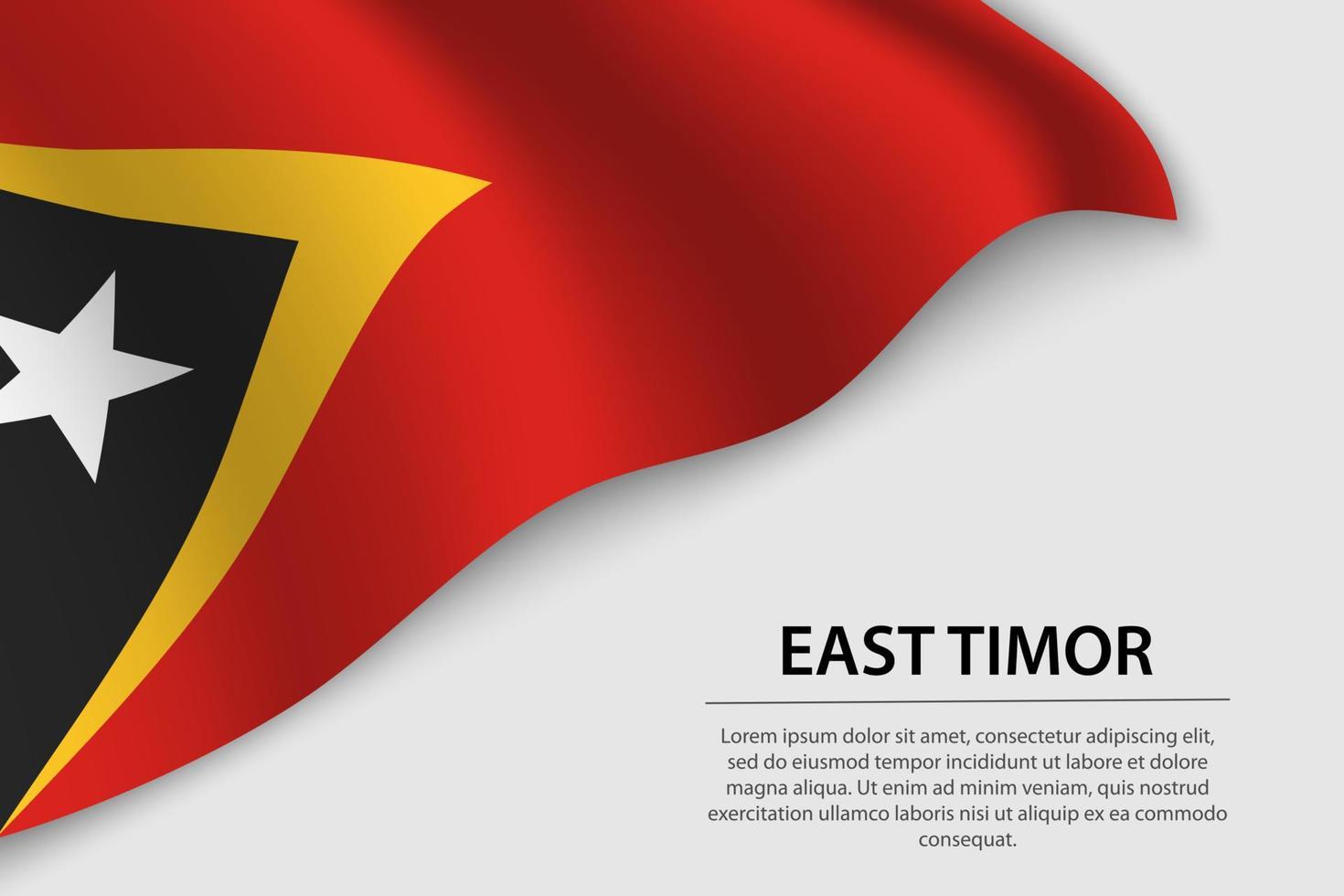 onda bandeira do leste timor em branco fundo. bandeira ou fita ve vetor