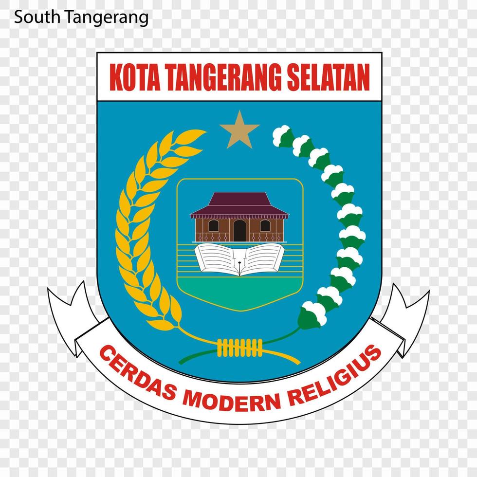 emblema cidade do Indonésia. vetor