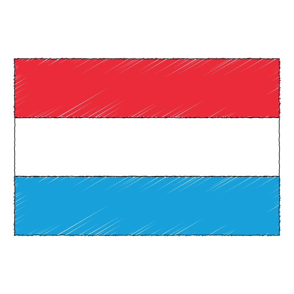 mão desenhado esboço bandeira do Luxemburgo. rabisco estilo ícone vetor