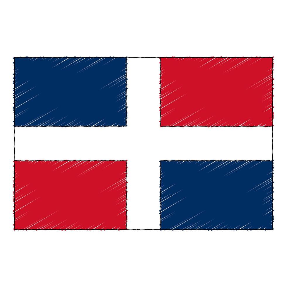 mão desenhado esboço bandeira do dominicano república. rabisco estilo ícone vetor