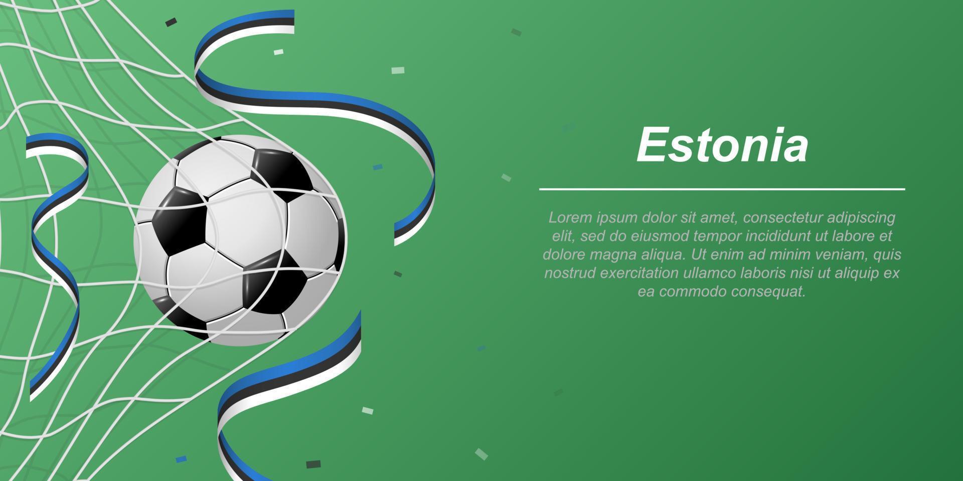 futebol fundo com vôo fitas dentro cores do a bandeira do Estônia vetor