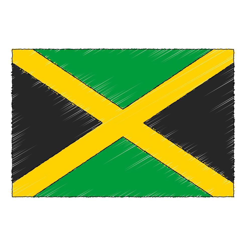 mão desenhado esboço bandeira do Jamaica. rabisco estilo ícone vetor