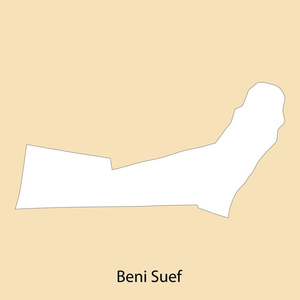 Alto qualidade mapa do beni suef é uma região do Egito vetor