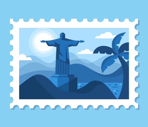 Ilustração de paisagem de porte postal do Brasil vetor