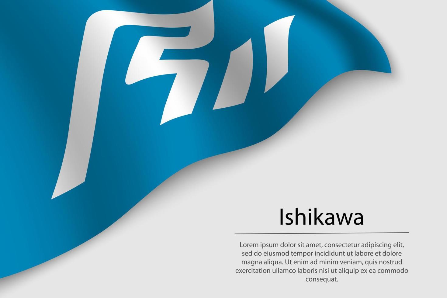 onda bandeira do Ishikawa é uma região do Japão vetor