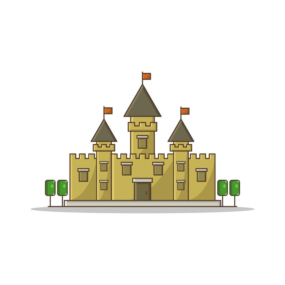 castelo ilustrado no fundo vetor