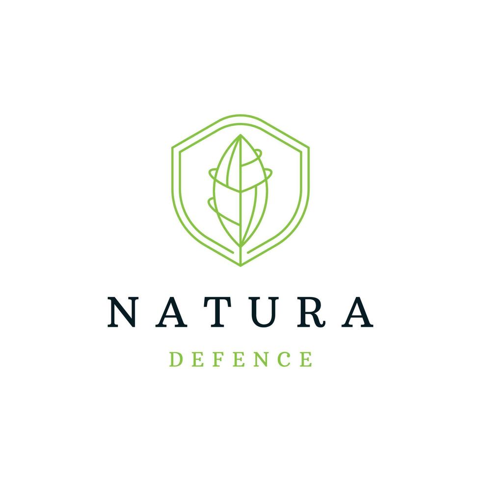 folha natureza defesa linha logotipo ícone Projeto modelo plano vetor