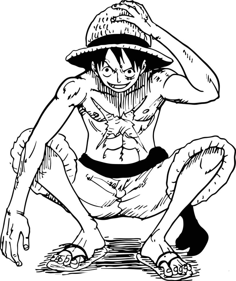 mugiwara luffy 1 peça animê a partir de Japão 21857989 Vetor no Vecteezy